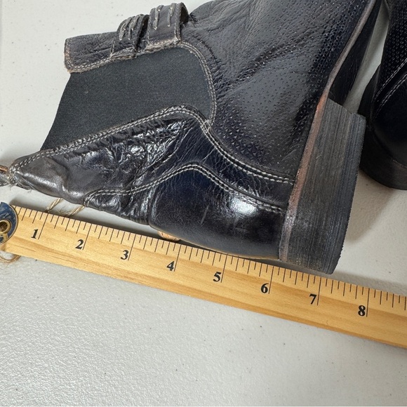 Bed Stu Black Leather Western Double Buckle Italian Made Ankle Boots Size 8.5 - Picture 12 of 16